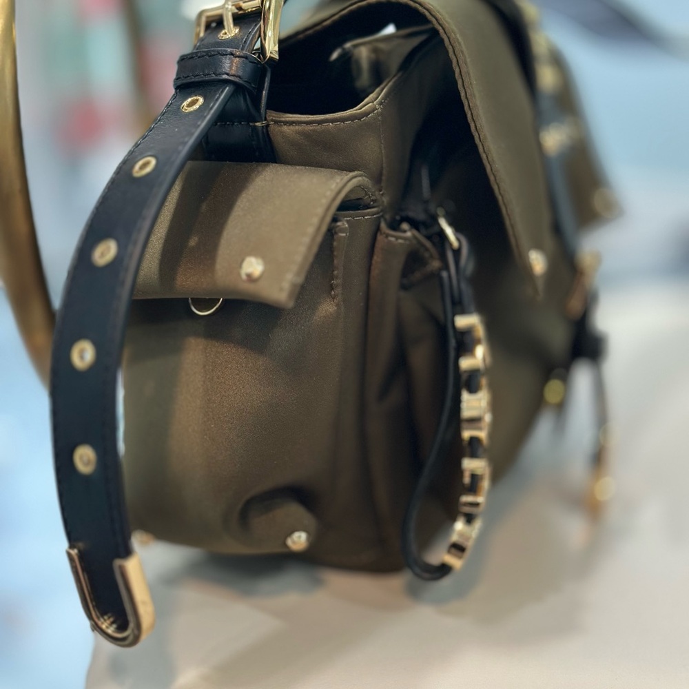 Michael Kors Green and Black Crossbody Bag with Gold Accents - Picture 4 of 6